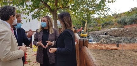 Marifran Carazo ha visitado las obras del nuevo puente (JUNTA)