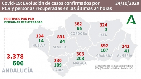 Evolución diaria de la pandemia en Andalucia (JUNTA DE ANDALUCÍA)