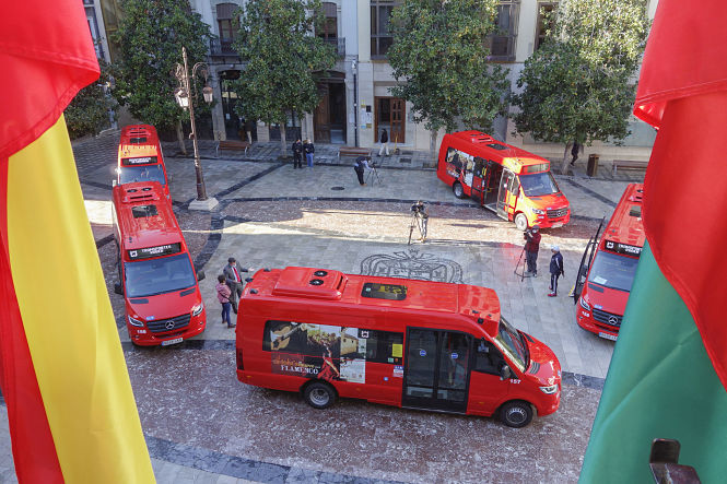 Vista aérea de los nuevos microbuses (JAVIER ALGARRA / AYUNTAMIENTO)