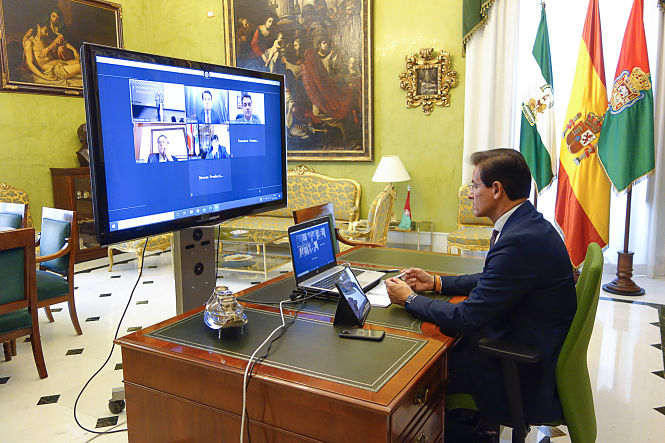 Imagen de la reunión telemática (AYTO. GRANADA)