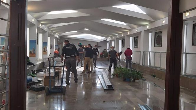 Capilla del Hospital Ruiz de Alda adaptándose como espacio para UCI de enfermos covid (ARZOBISPADO) 