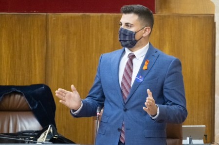 Rafael Caracuel durante una comparecencia en el Parlamento andaluz (PP) 