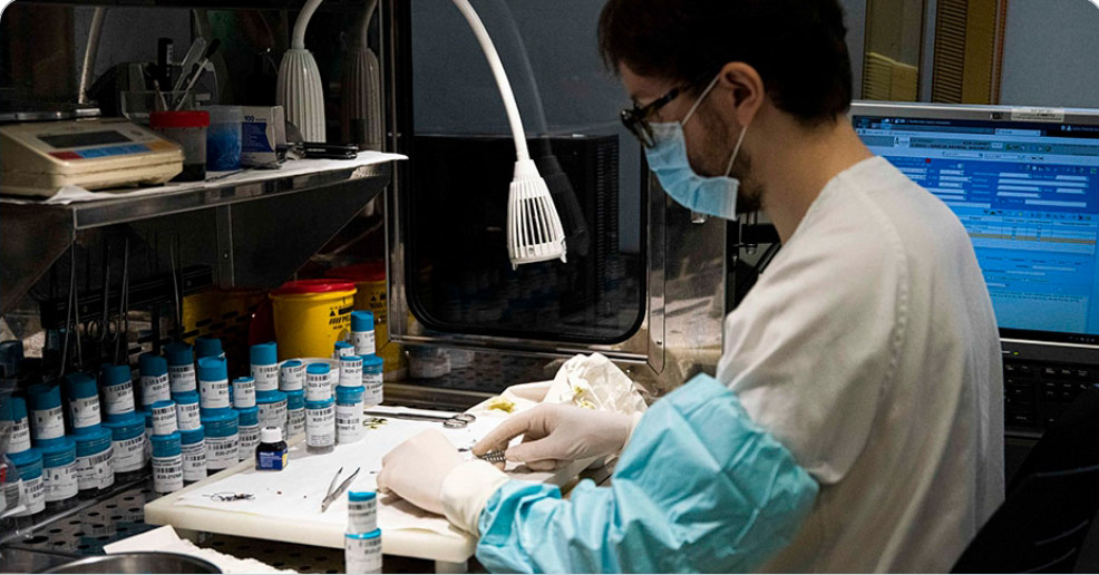 Un investigador analiza el Covid-19 (JUNTA DE ANDALUCÍA) 