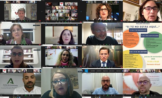 Imagen de la inauguración telemática del encuentro provincial del Voluntariado (PLATAFORMA DEL VOLUNTARIADO) 