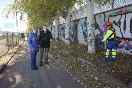Visita a las actuaciones en el carril bici (JAVIER ALGARRA / AYUNTAMIENTO)