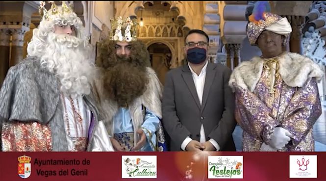 El Alcalde de Vegas del Genil junto a los Reyes Magos (AYTO. VEGAS DEL GENIL) 