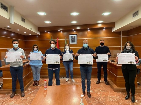Equipo de Gobierno del Ayuntamiento de Otura durante la presentación de la programación de Navidad (AYTO. OTURA) 