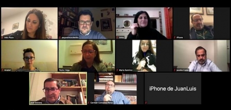 Imagen del encuentro telemático (PSOE) Imagen del encuentro telemático (PSOE)