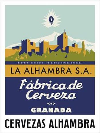 Imagen de la placa vintage que acompaña al pack especiald e la edición limitada (CERVEZAS ALHAMBRA)