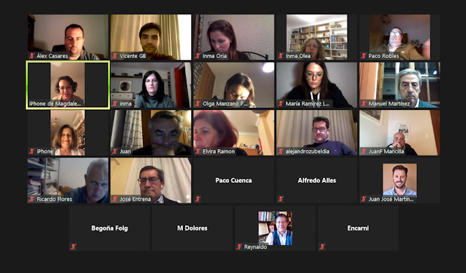 Imagen del encuentro telemático (PSOE) 