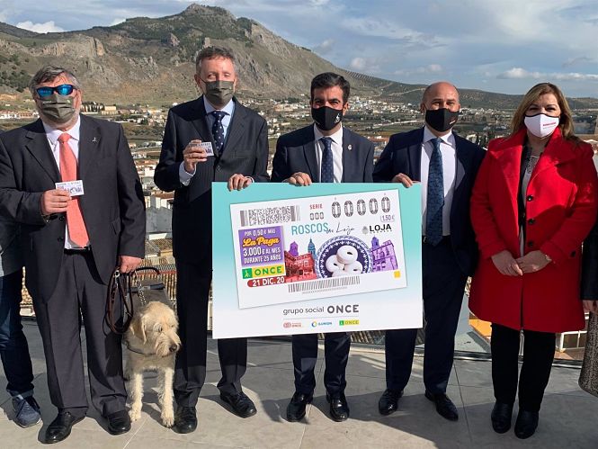 Presentación de un cupón dedicado a los roscos de Loja (ONCE)