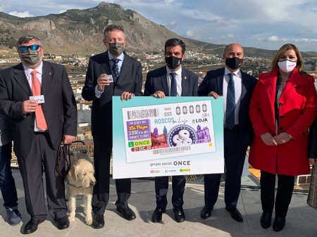 Presentación de un cupón dedicado a los roscos de Loja (ONCE)