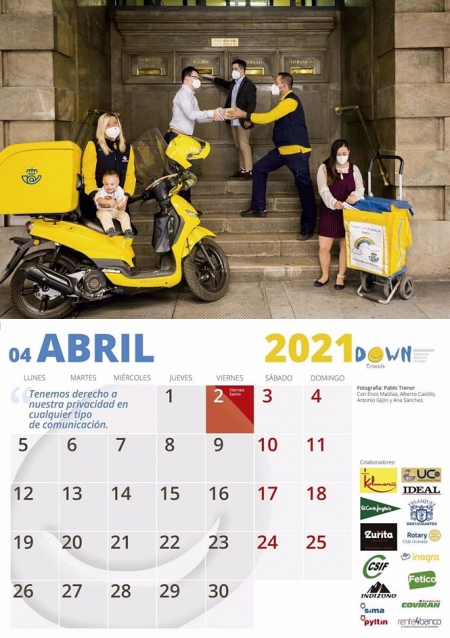Trabajadores de Correos en el calendario solidario de la Asociación Síndrome de Down (REMITIDO POR CORREOS)