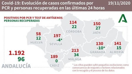 Evolución diaria de la pandemia en Andalucía (JUNTA DE ANDALUCÍA) 