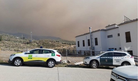 Imagen del lunes del incendio en Órgiva (112) 
