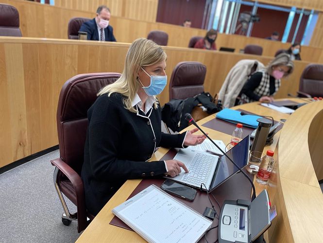 La portavoz del grupo popular en la Diputación de Granada, Inmaculada Hernández (PP) 