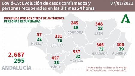 Evolución diaria de la pandemia en Andalucía (JUNTA DE ANDALUCÍA) 