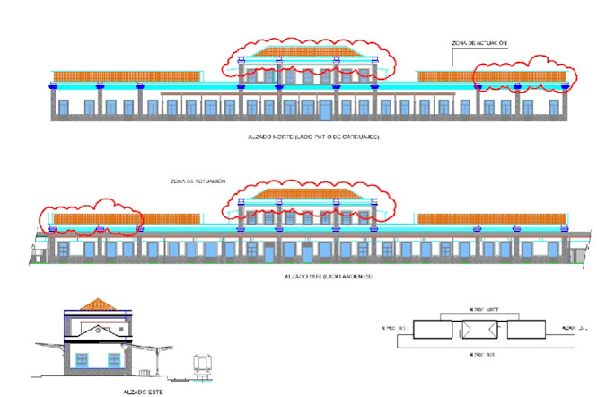 Detalle de las actuaciones localizadas en el antiguo edificio de viajeros (ADIF) 