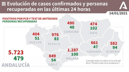 Evolución diaria de la pandemia en Andalucía (JUNTA DE ANDALUCÍA) 