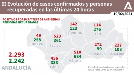 Evolución diaria de la pandemia en Andalucía (JUNTA DE ANDALUCÍA) 
