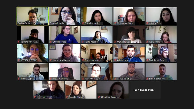 Algunos de los participantes del concurso `3 Minute Thesis` (3MT) en la UGR durante el taller de comunicación (UGR)