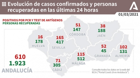 Evolución diaria de la pandemia en Andalucía (JUNTA DE ANDALUCÍA) 