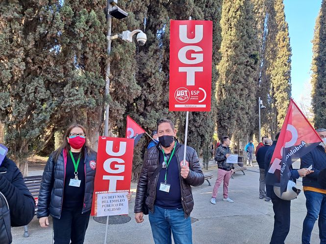 Imagen de la protesta de los trbajadores (UGT)