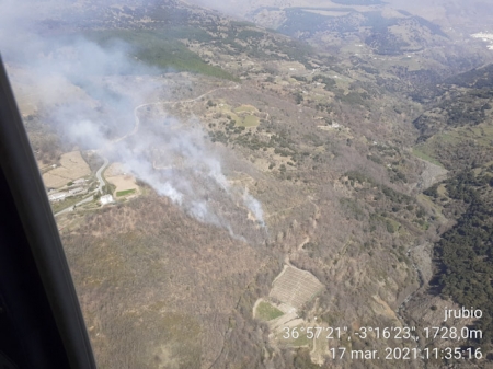 Lugar donde se ha producido el incendio (INFOCA) 