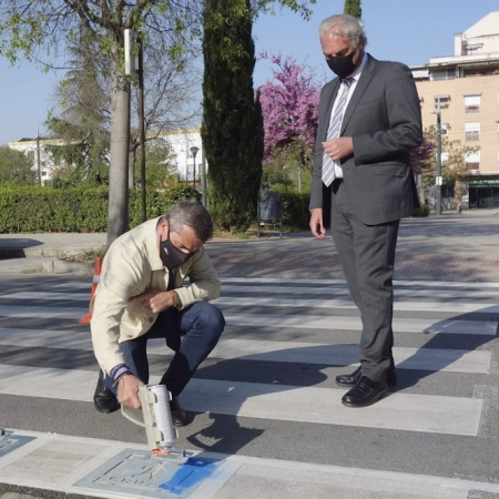 El Ayuntamiento de Granada ha iniciado la adaptación de los pasos de peatones de la ciudad para facilitar el uso y la seguridad de las personas con Trastornos del Espectro Autista (AYUNTAMIENTO DE GRANADA)