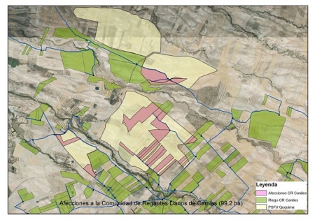 Afecciones de la planta eléctrica sobre la Comunidad de Regantes (ALJISUR
