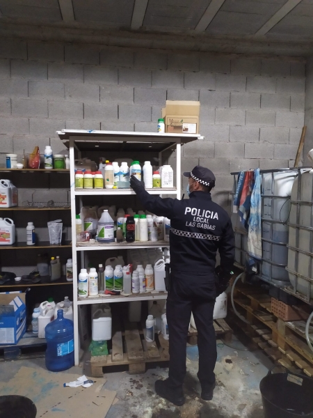 La Policía Local de Las Gabias localiza un laboratorio ilegal de productos químicos (AYTO. LAS GABIAS)