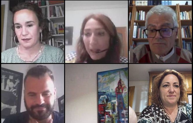 Imagen de la reunión con Andalucía Laica (IU)