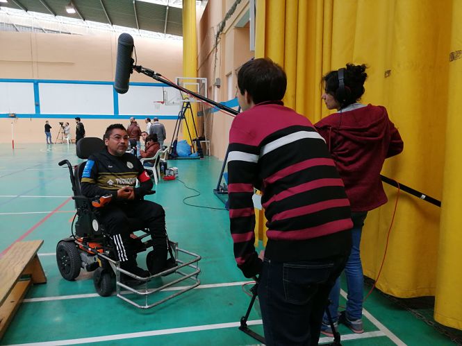 Sesión de grabación durante un encuentro deportivo (UGR)