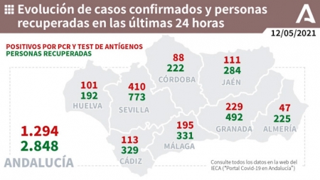 Evolución diaria de la pandemia en Andalucía (JUNTA DE ANDALUCÍA) 