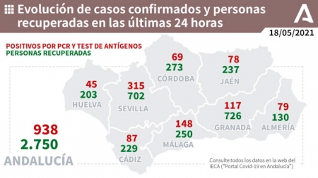 Evolución diaria de la pandemia en Andalucía (JUNTA DE ANDALUCÍA) 