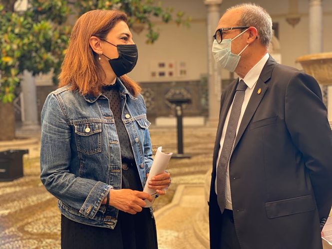Los concejales del PSOE en el Ayuntamiento de Granada, José María Corpas y Raquel Ruz (PSOE)