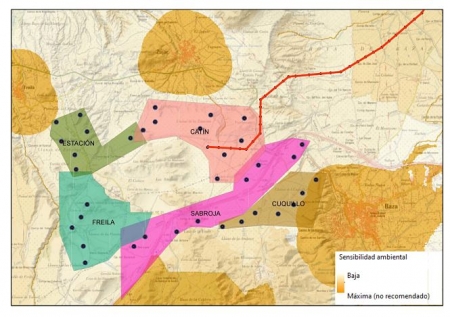 Los cinco parques eólicos proyectados en las inmediaciones de Baza, Zújar y Freila y su línea de evacuación (ALJISUR)