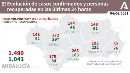 Evolución diaria de la pandemia en Andalucía (JUNTA DE ANDALUCÍA) 