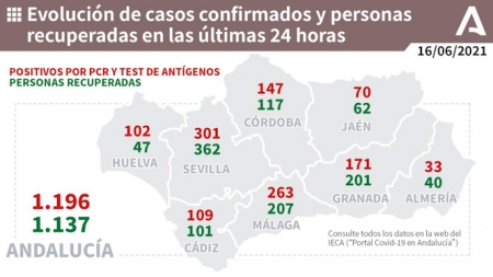 Evolución diaria de la pandemia en Andalucía (JUNTA DE ANDALUCÍA) 
