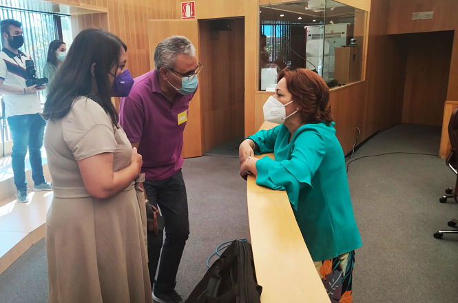 La coordinadora provincial de IU, Mari Carmen Pérez (IU)