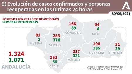 Evolución diaria de la pandemia en Andalucía (JUNTA DE ANDALUCÍA) 