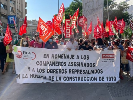 Imagen del homenaje a los obreros (UGT)