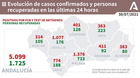 Evolución diaria del Covid-19 en Andalucia (JUNTA DE ANDALUCÍA)