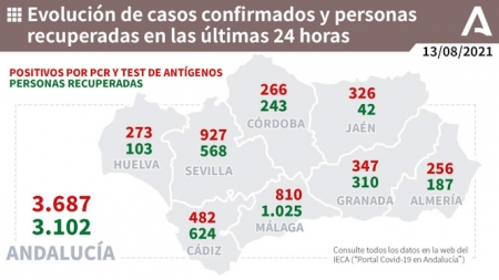 Evolución diaria de la pandemia en Andalucía (JUNTA DE ANDALUCÍA) 