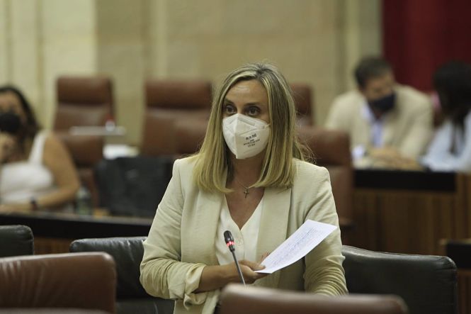 La consejera de Fomento, Infraestructuras y Ordenación del Territorio, Marifrán Carazo, en el Parlamento andaluz, en imagen de archivo (JUNTA DE ANDALUCÍA) 
