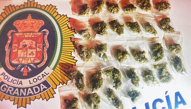 Bolsas de marihuana en monodosis (POLICÍA LOCAL DE GRANADA)