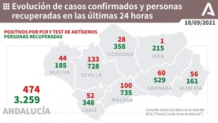 Evolución diaria de la pandemia en Andalucía (JUNTA DE ANDALUCÍA) 