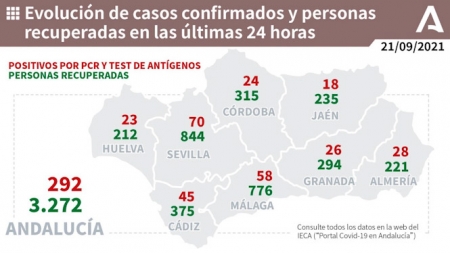 Evolución diaria de la pandemia en Andalucía (JUNTA DE ANDALUCÍA) 