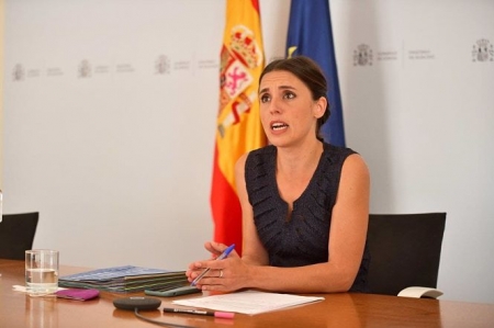 La ministra de Igualdad, Irene Montero, durante una reunión telemática (MINISTERIO DE IGUALDAD)