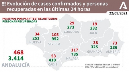 Evolución diaria de la pandemia en Andalucía (JUNTA DE ANDALUCÍA) 